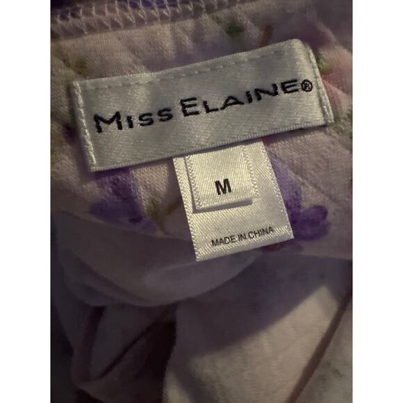 Brand New Miss Elaine Women's Size Medium White Floral Pink Lilac Robe - Picture 4 of 5
